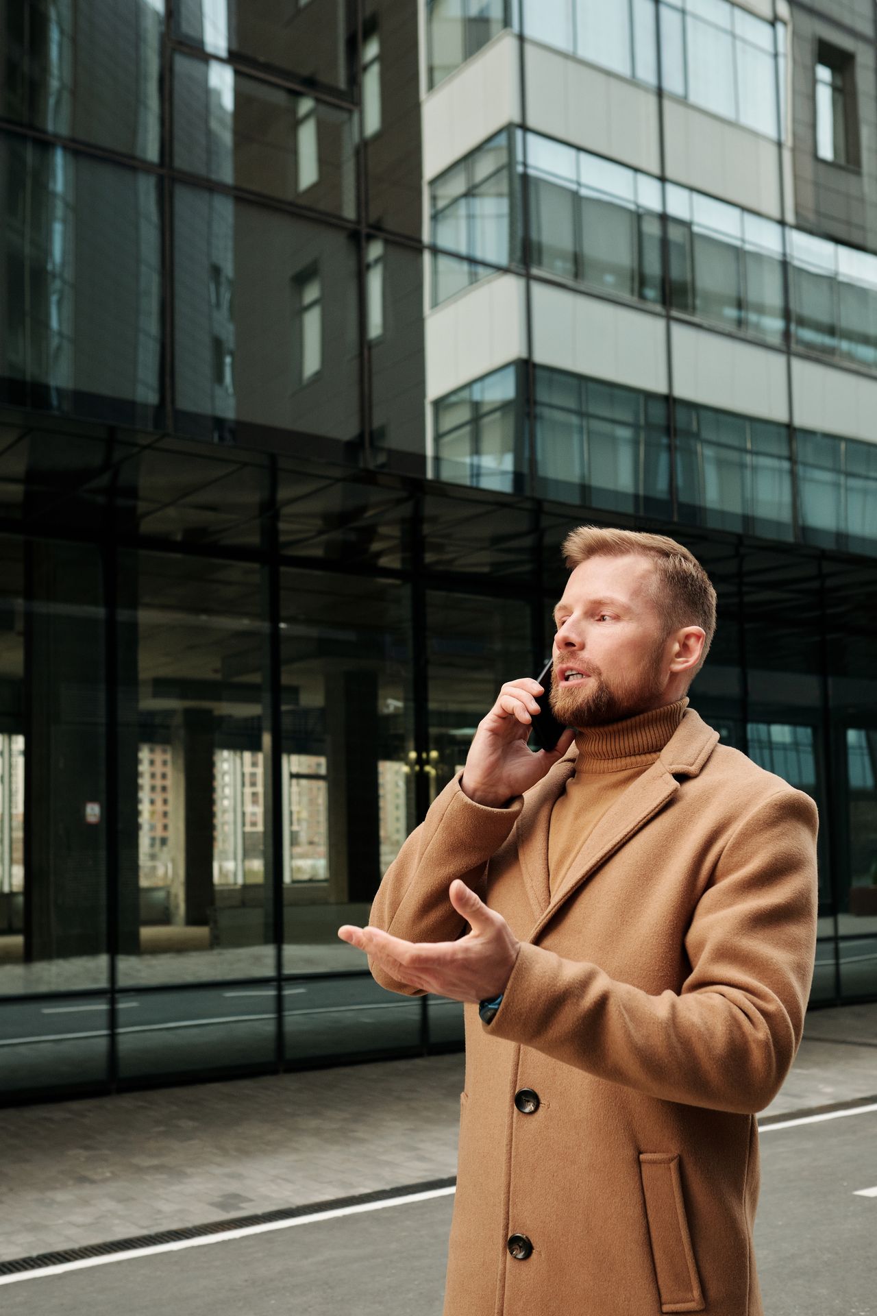 Service business professional taking a phone call